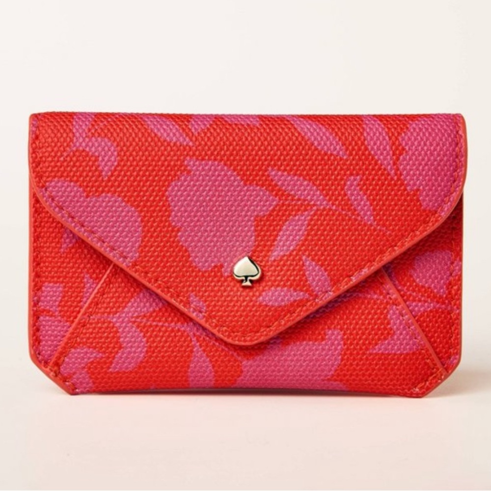 Kate Spade x Target Red and Pink Floral Card Case NWT - Picture 1 of 4